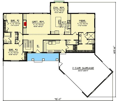 ranch house plans with angled garage